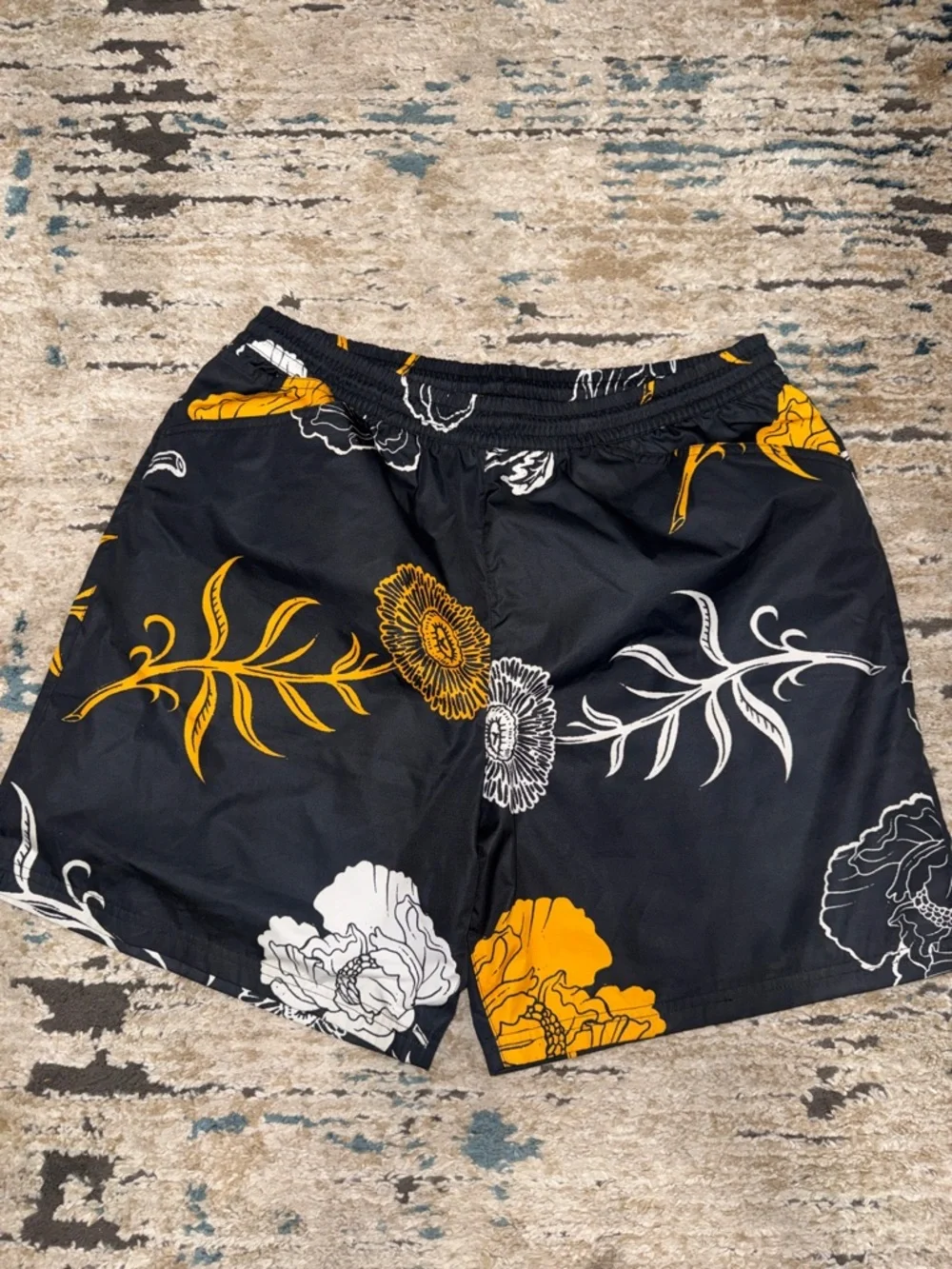 Men's Black Floral Swim/Athletic Shorts - Nike - Picture 7 of 9